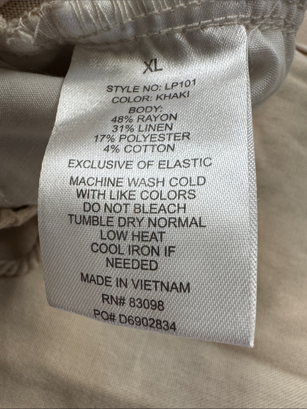 Cl Sono Linen-Effect Drawstring ankle pants in Beige NWT XL - Picture 14 of 14